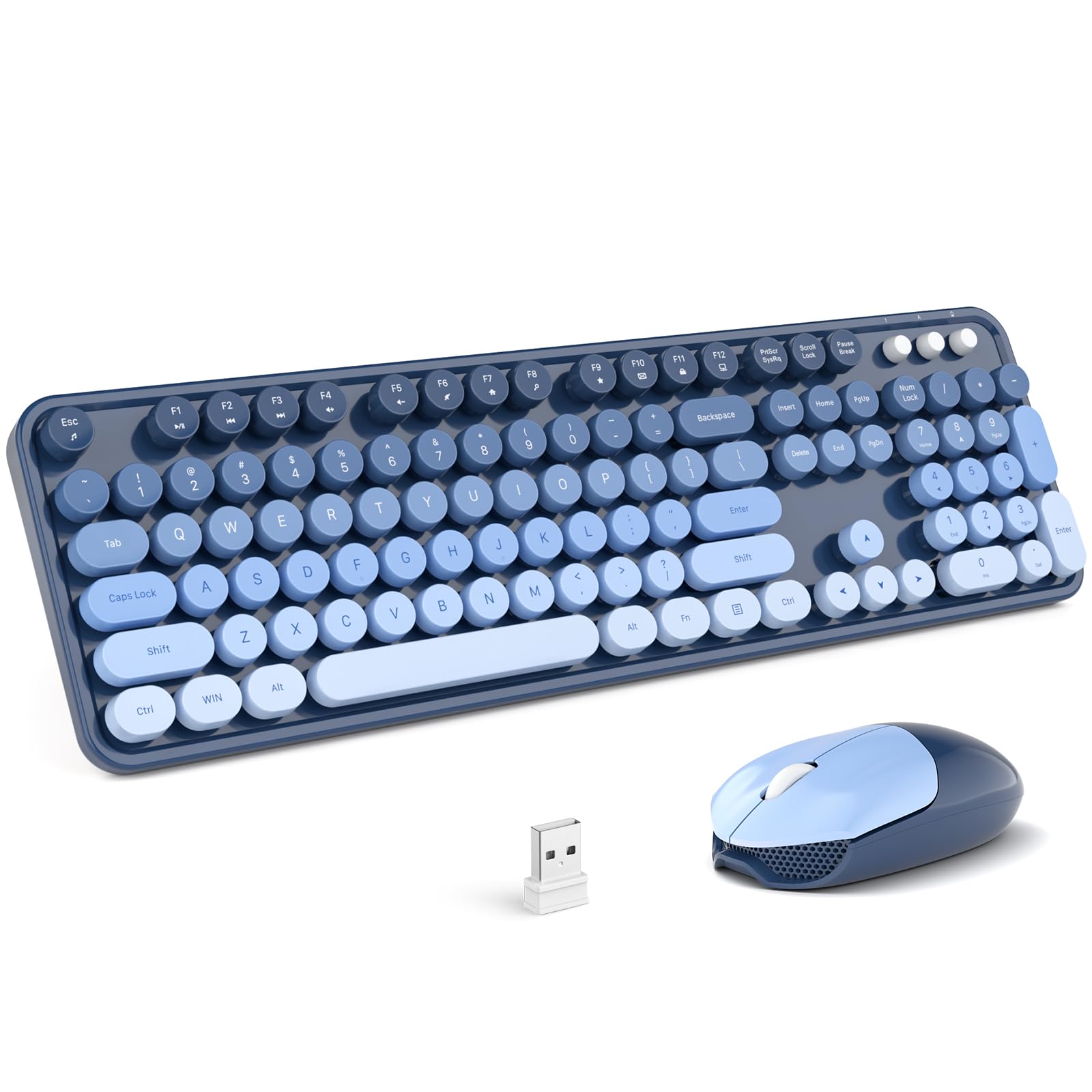 Amazon | MOFII ワイヤレスキーボードとマウスのコンボ、フルサイズ2.4